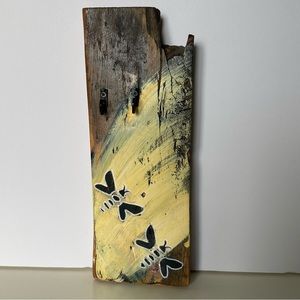 Handcrafted Wooden Dragonfly Wall Hanging with Key Holder Hand Painted Art Bees